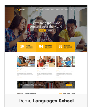 Education WordPress theme - Demo Languages school