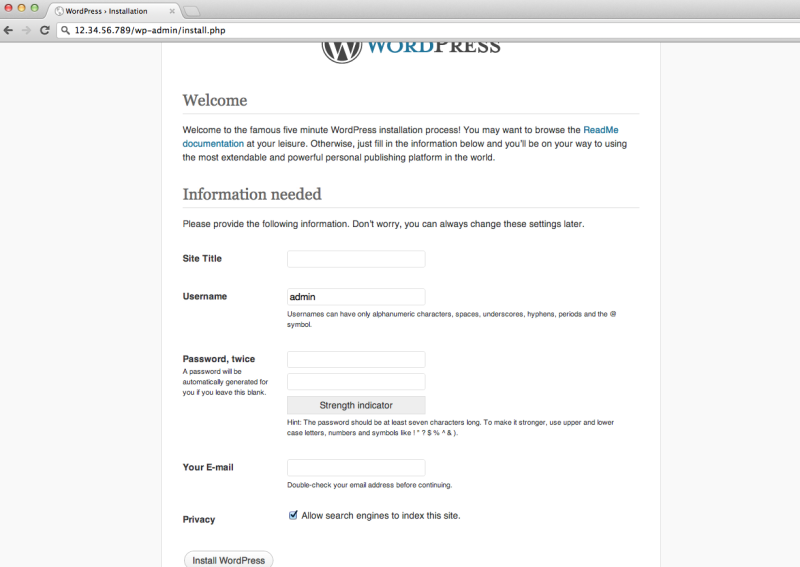 Installing WordPress Manually