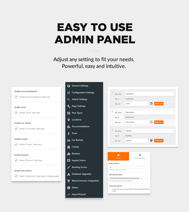 Intuitive and easy to use admin panel