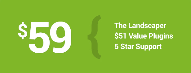 The Landscaper WordPress theme price includes