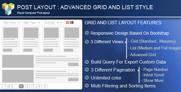 Advance Post Grid/List with custom filtering for Visual Composer