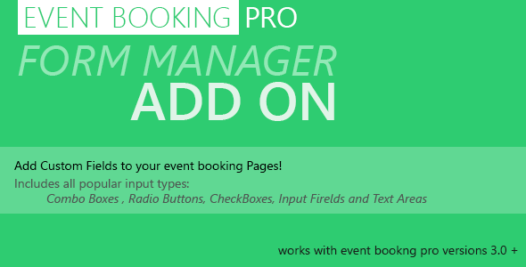 Event Booking Pro: Forms Manager Add on