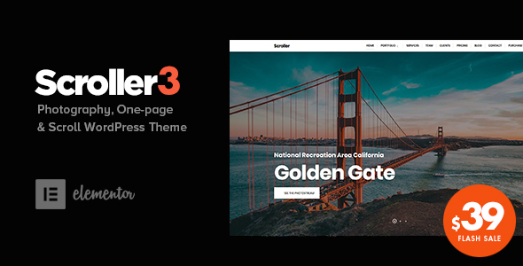 Scroller - Photography One Page / Multi-page WordPress Theme