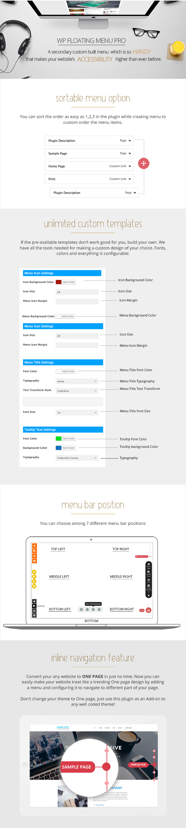 WP Floating Menu Pro - One page navigator, sticky menu for WordPress - 4