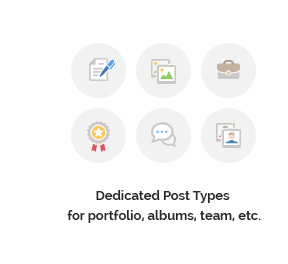 Dedicated Post Types for portfolio, albums, team, etc.