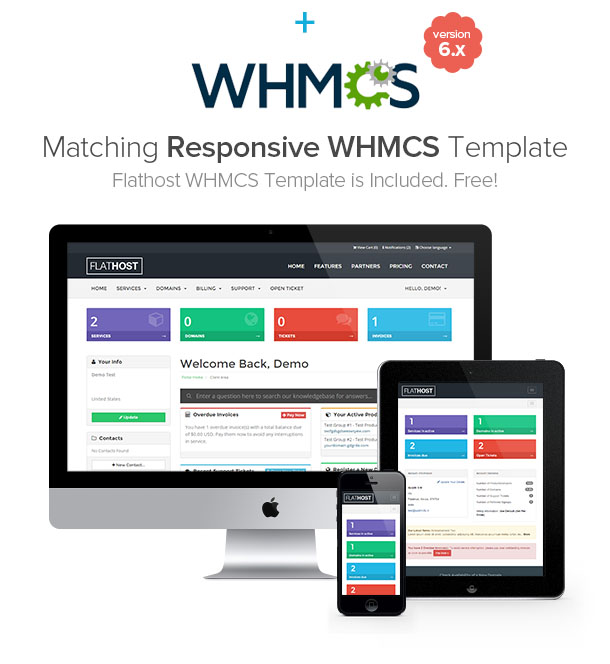 FlatHost Responsive Hosting Template with WHMCS - 2