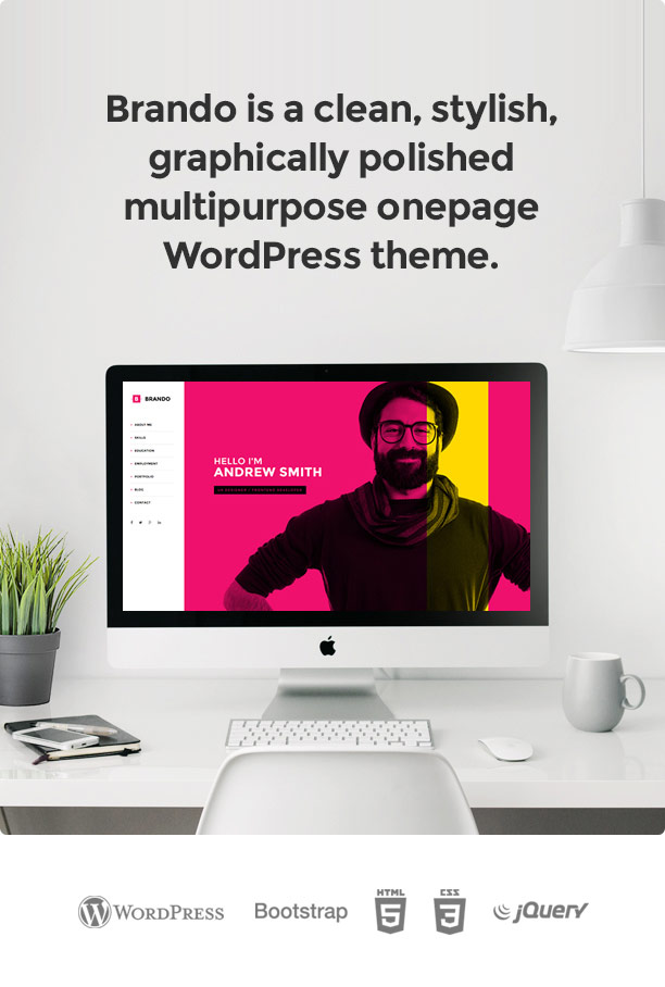 Brando Responsive and Multipurpose OnePage WordPress Theme - 7