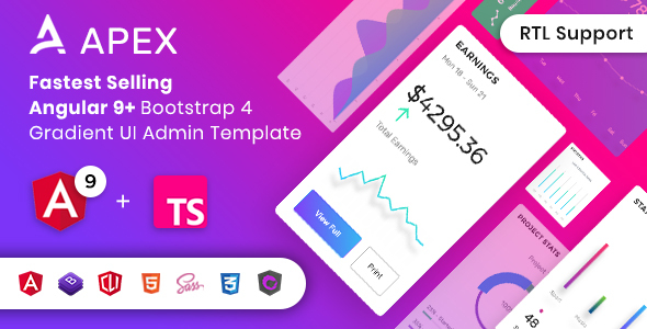 Apex - Angular 9+ & Bootstrap 4 HTML Admin Template