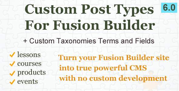 Custom Post Types and Taxonomies for Fusion Builder