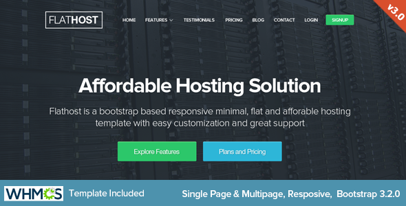 FlatHost Responsive Hosting Template with WHMCS