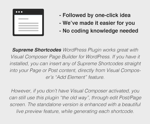 Supreme Shortcodes WordPress plugin