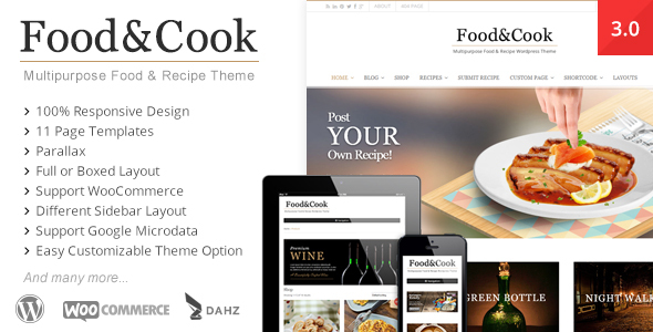 Food & Cook - Multipurpose Recipe WP Theme