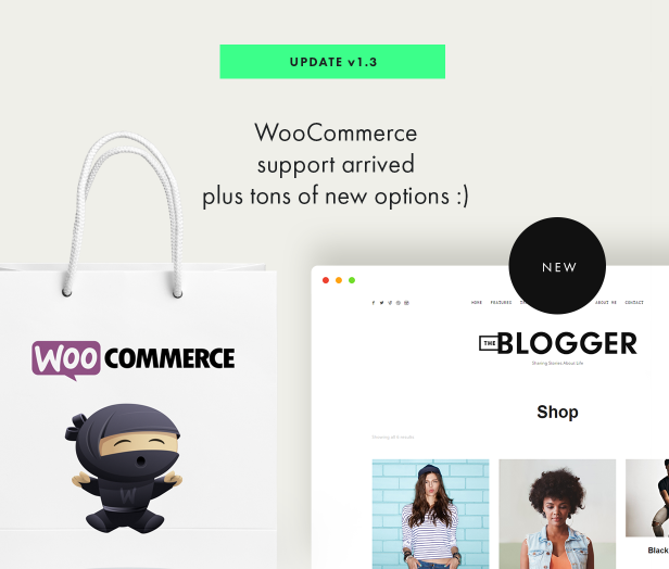 theblogger theme woocommerce support