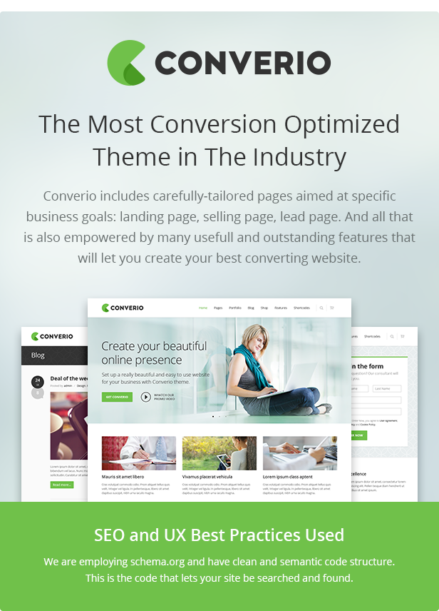The Most Conversion Optimized Theme in The Industry - SEO and UX Best Practices Used