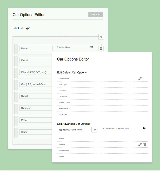 car options editor
