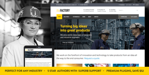 Factory - Industrial Business WordPress Theme
