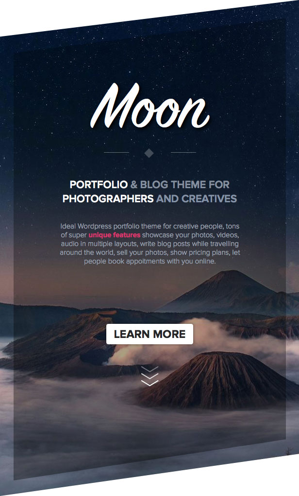 Theme for photographers with unlimited layouts