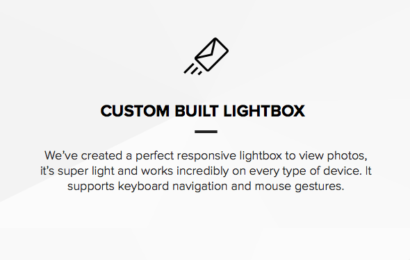 Theme for photographers with a lightbox