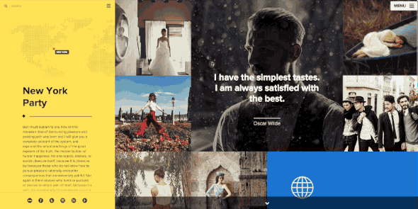 Wordpress template for photographers with vertical sliding