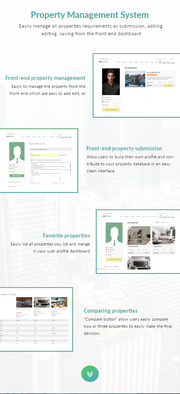 citilights real estate template features