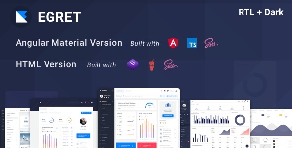 Egret - Angular 10+ Material Design & HTML Admin Template