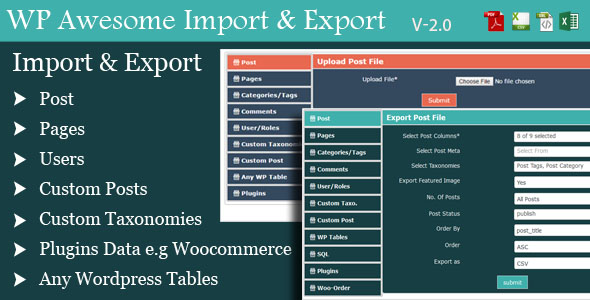 WordPress Awesome Import & Export Plugin - V 3.2
