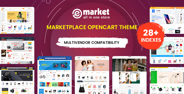 eMarket - Multi-purpose MarketPlace OpenCart 3 Theme (28+ Homepages & Mobile Layouts Included)