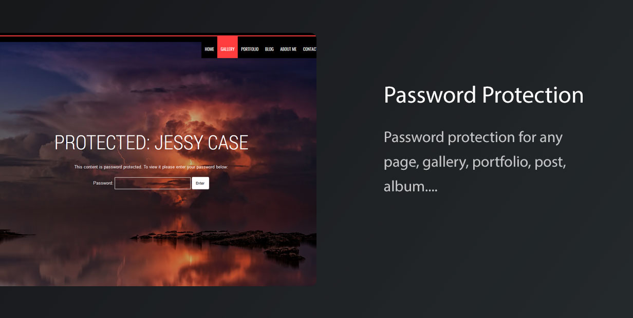 Vernissage Photography Theme Password Protection