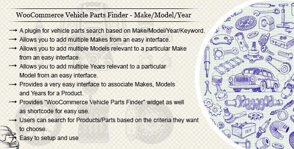 WooCommerce Vehicle Parts Finder - Make/Model/Year