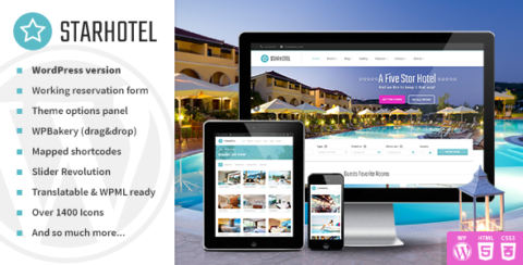 Starhotel - Hotel WordPress Theme
