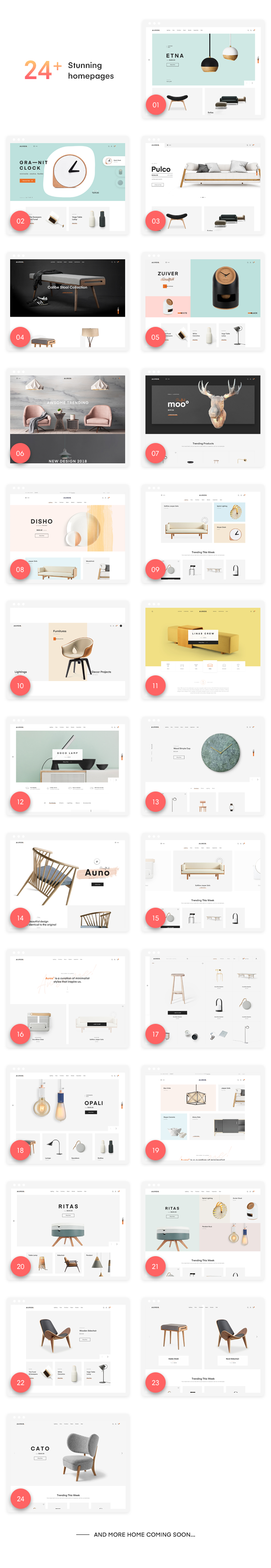 24+ Awesome Shopping Homepages of Auros Furniture Elementor WooCommerce Theme