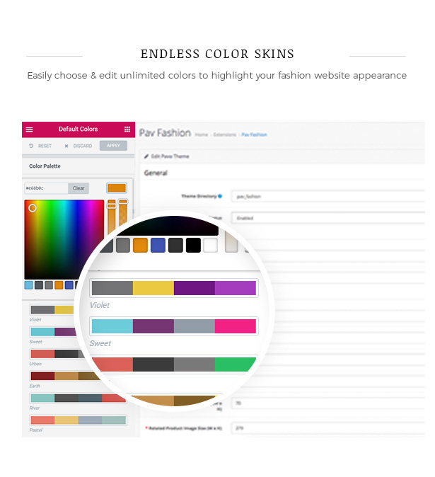 Predefined Color Schemes Fashion WooCommerce WordPress Theme