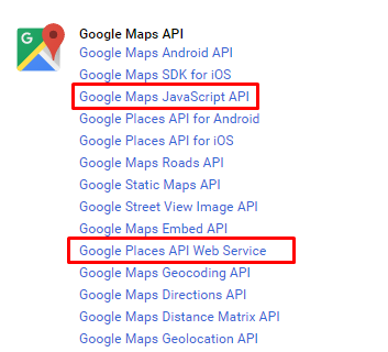 Enable Map and Palces API in the google