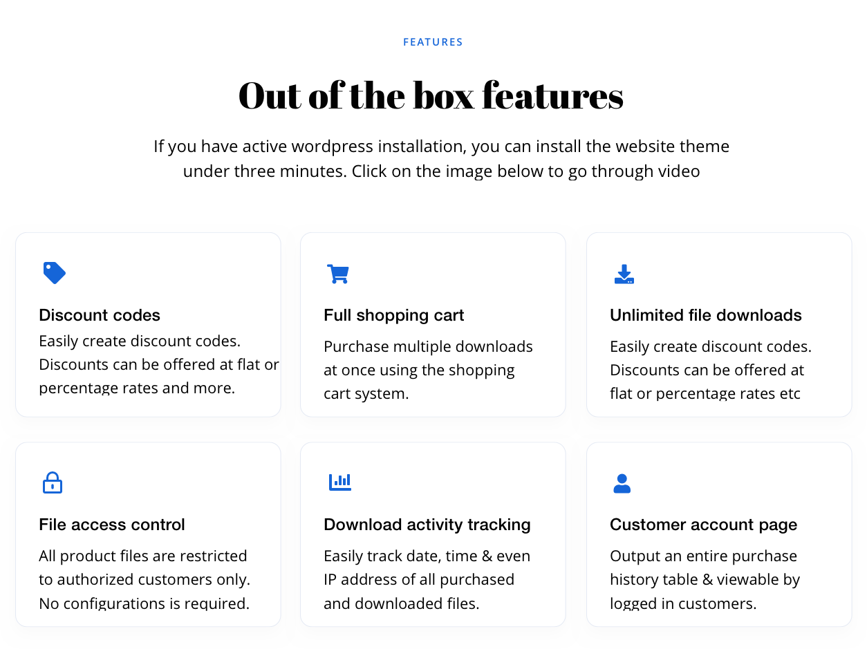 Out of the box features