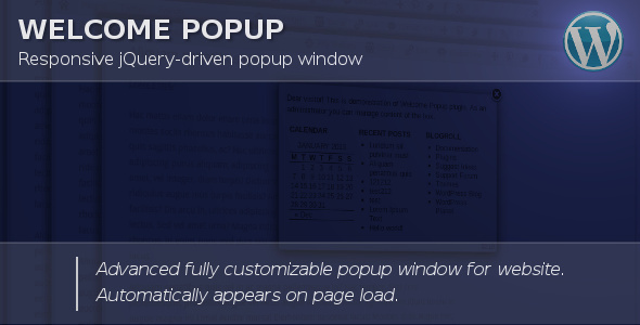Welcome Popup for WordPress