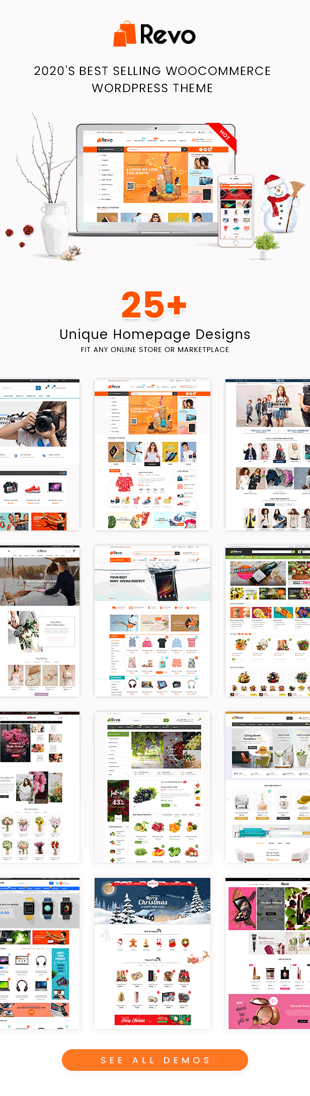 Homepages of Revo Best Multipurpose WooCommerce Theme