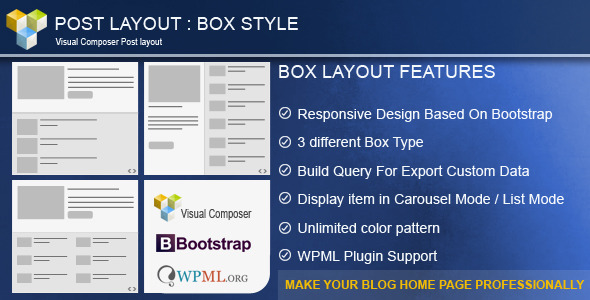 Post Layout : Box Style  for Visual Composer