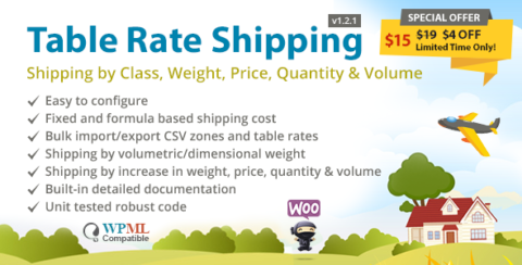 Table Rate Shipping by Class, Weight, Price, Quantity & Volume for WooCommerce