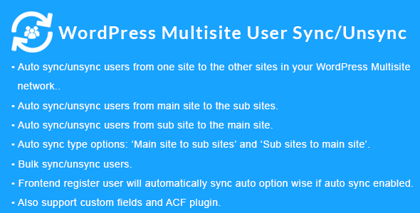 WordPress Multisite User Sync/Unsync