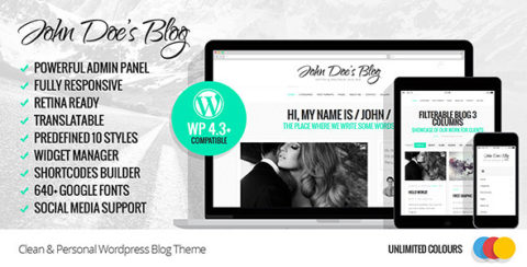 John Doe - Clean Wordpress Blog Theme
