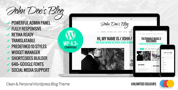 John Doe - Clean Wordpress Blog Theme