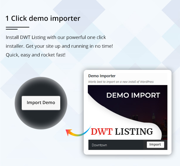 downtown one click demo importer