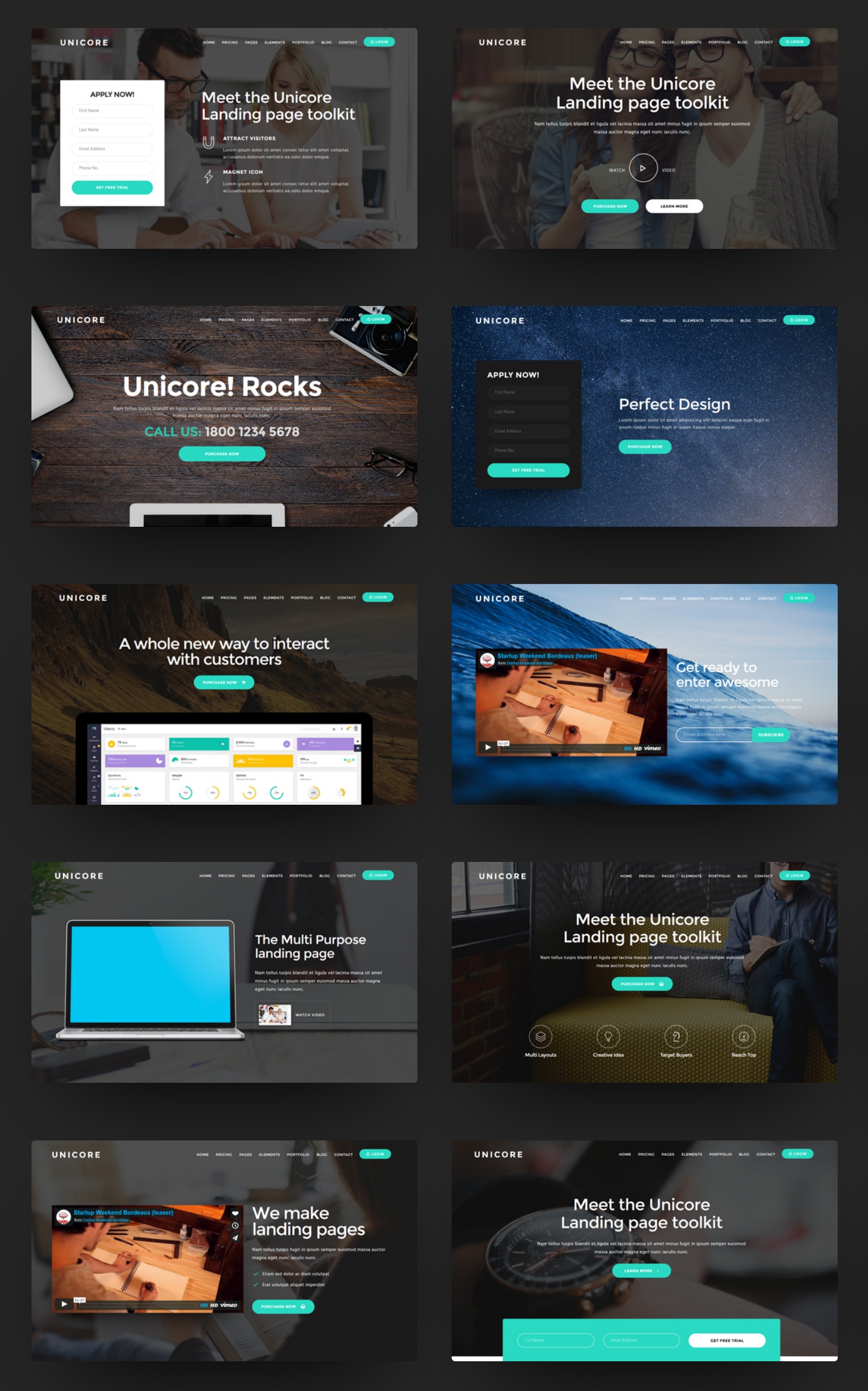 Unicore - Mobirise Builder with 20 HTML Bootstrap Landing Page Templates - 4