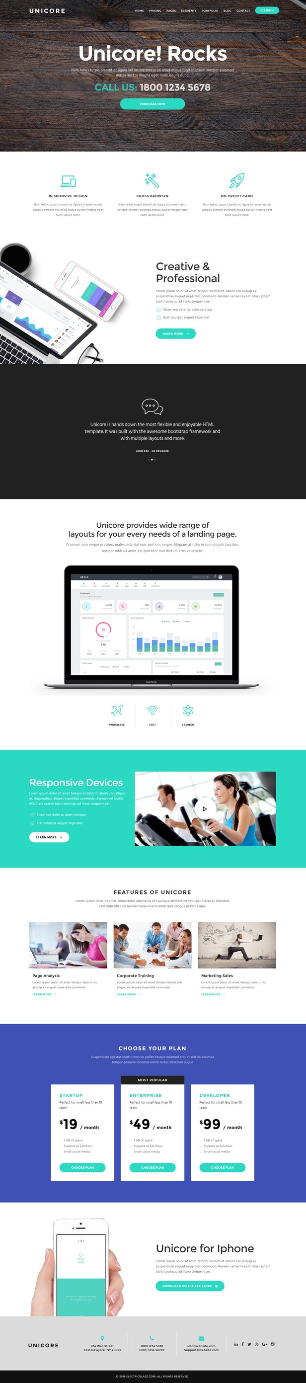 Unicore - Mobirise Builder with 20 HTML Bootstrap Landing Page Templates - 8