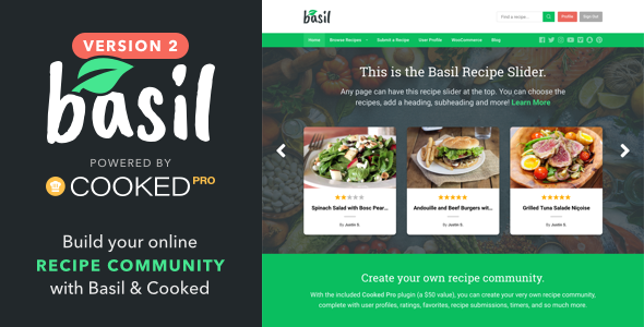 Basil - WordPress Recipes Theme