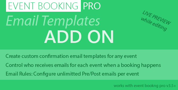 Event Booking Pro: Email Templates Addon