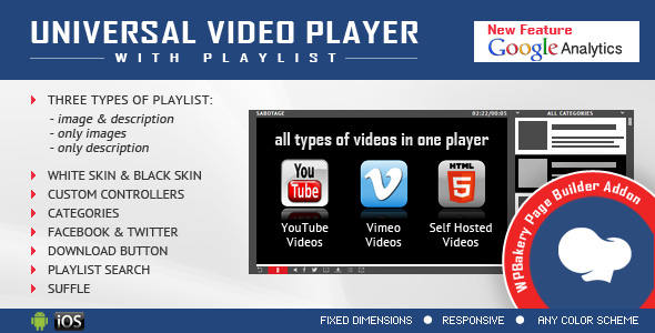 Visual Composer Addon - Universal Video Player for WPBakery Page Builder