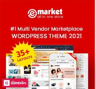 eMarket - Multi Vendor MarketPlace Elementor WooCommerce WordPress Theme