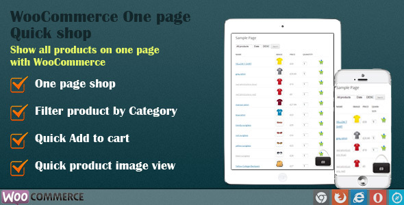 WooCommerce Quick Order One Page Shop