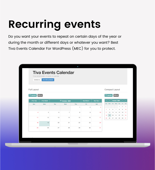 Tiva Events Calendar For WordPress - 14